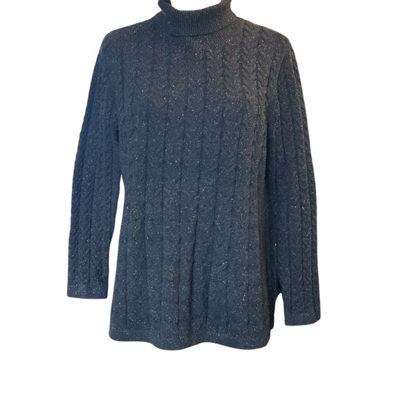 J Jill Black Speckled Sweater Cozy Soft Warm Business Medium Office Ski - Picture 1 of 5